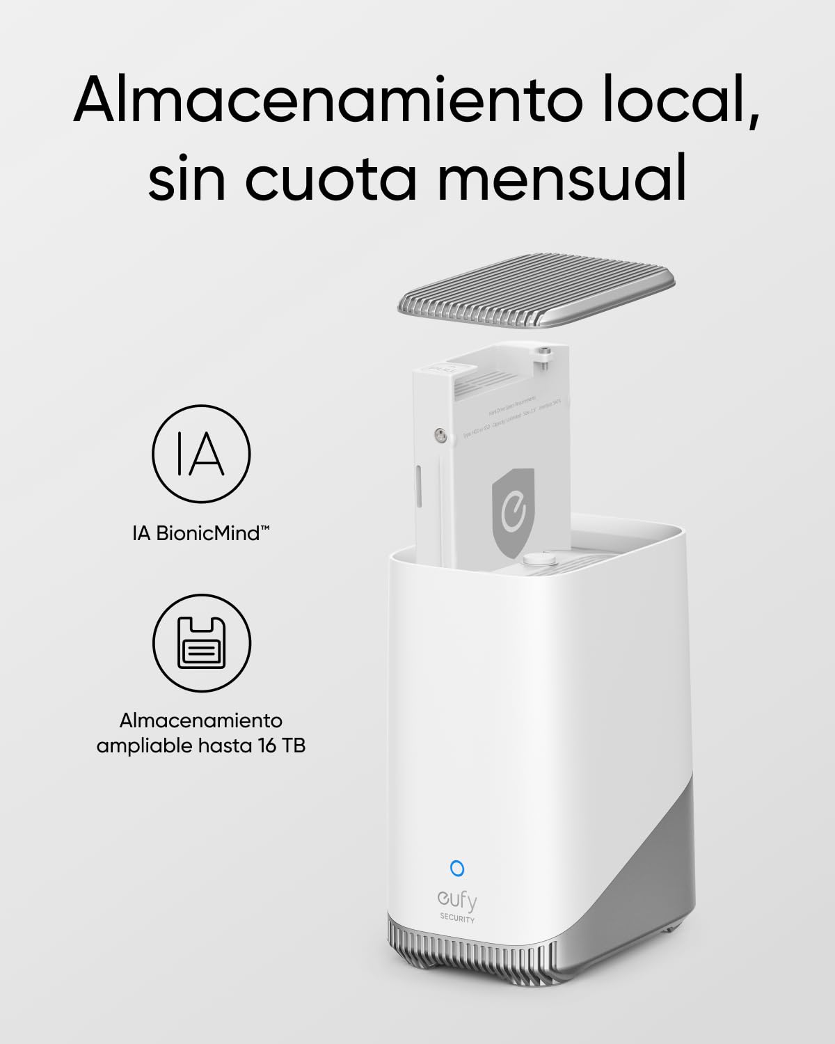 eufy Security eufyCam S3 Pro, 4K Camara vigilancia WiFi Exterior Solar | Visión MaxColor, reconocimiento facial IA, almacenamiento local, sin cuotas mensual, requiere HomeBase 3
