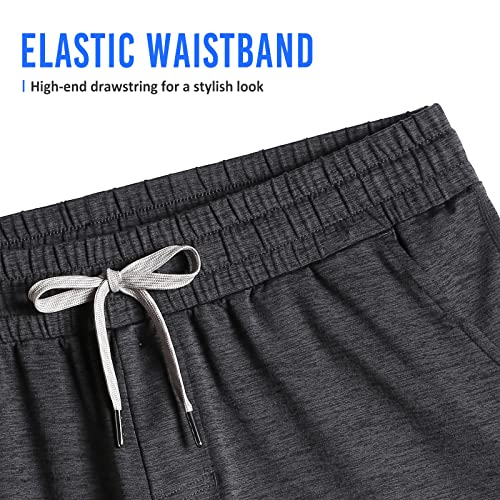 Maamgic Mens Workout Shorts 5 Inch Short Shorts Soft Stretch Running Gym Athletic Shorts With Zip Pockets Heather Charcoal thumb #2