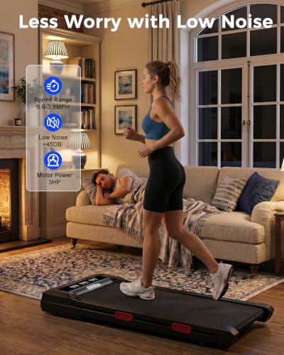 Image of Superun Walking Pad with 6% Incline, Under Desk Treadmill, 3 in 1 Portable Treadmills for Home with Remote Control LED Display, 2.5 HP Quiet Mini Treadmill for Office Home Use, 300 Lbs Capacity