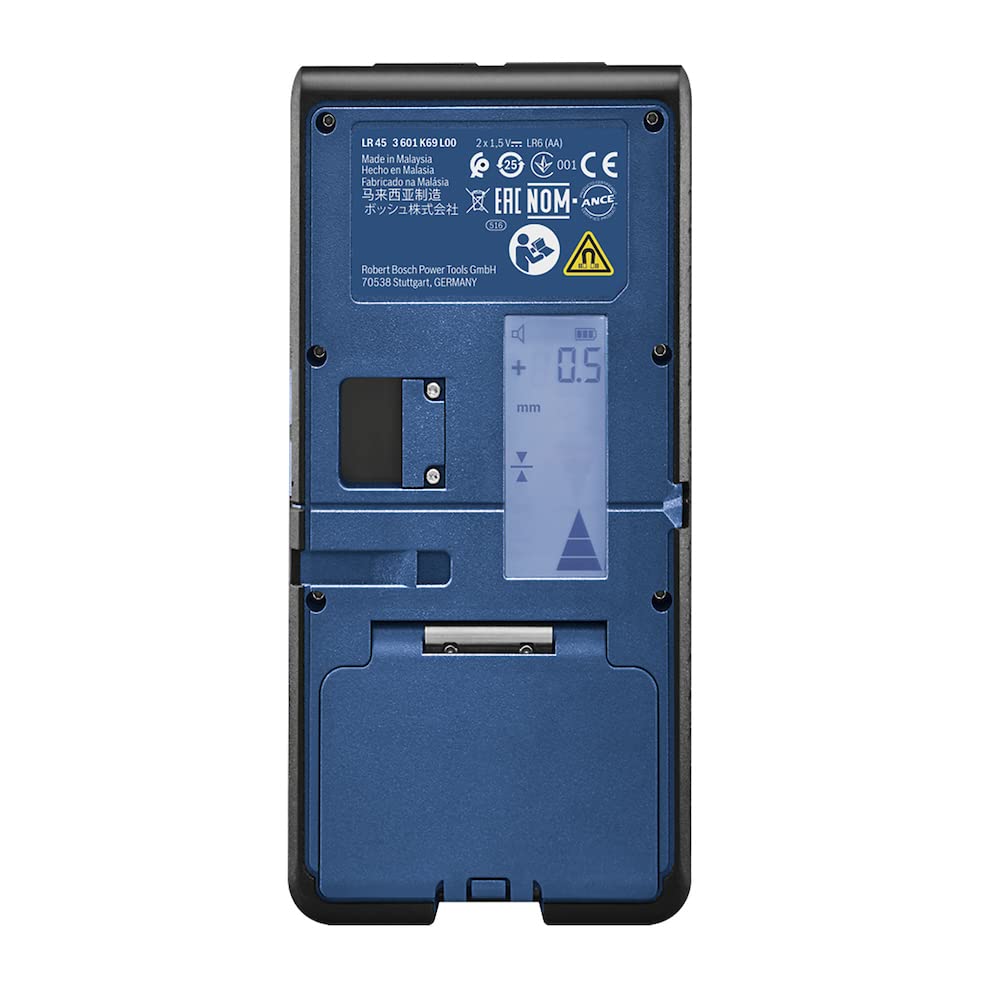 Bosch Professional Measurement Ricevitore Laser LR 45, Raggio Rosso e Verde, Staffa Ricevitore RB 45, 2 Batterie AA, Portata Fino a 300 m di Raggio
