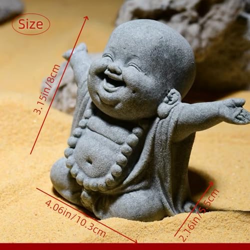 Estatua Buda de Piedra para Decoración Zen Interior miniatura 2