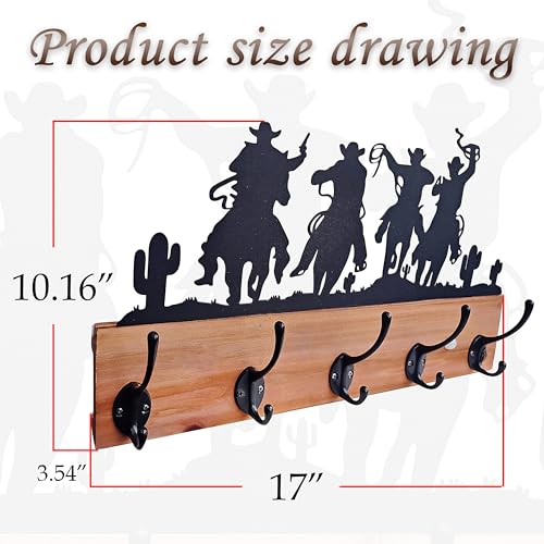 Qobumy QO-0434 Metal Western Cowboy Coat Hooks Wall Mounted thumb #2