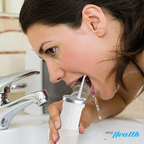 Pyle Electric Water Flosser Jet - Cordless & Portable Dental Irrigator With Rechargeable Battery, Foldable Tips & 180Ml Tank Refill - Compact Oral Care Kit For Adults And Kids - Phwf15Wt #TOP6