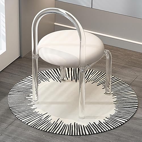 Taburete de maquillaje acrílico con respaldo