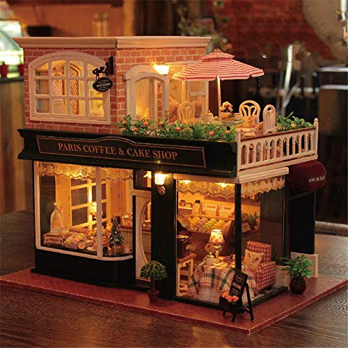 Kanqingqing Miniatur Puppenhaus Puppenhaus Miniatur DIY Haus Kit Holz Miniatur Möbel Kit Kreative Zimmer Mit Möbel Für… – Bild 3