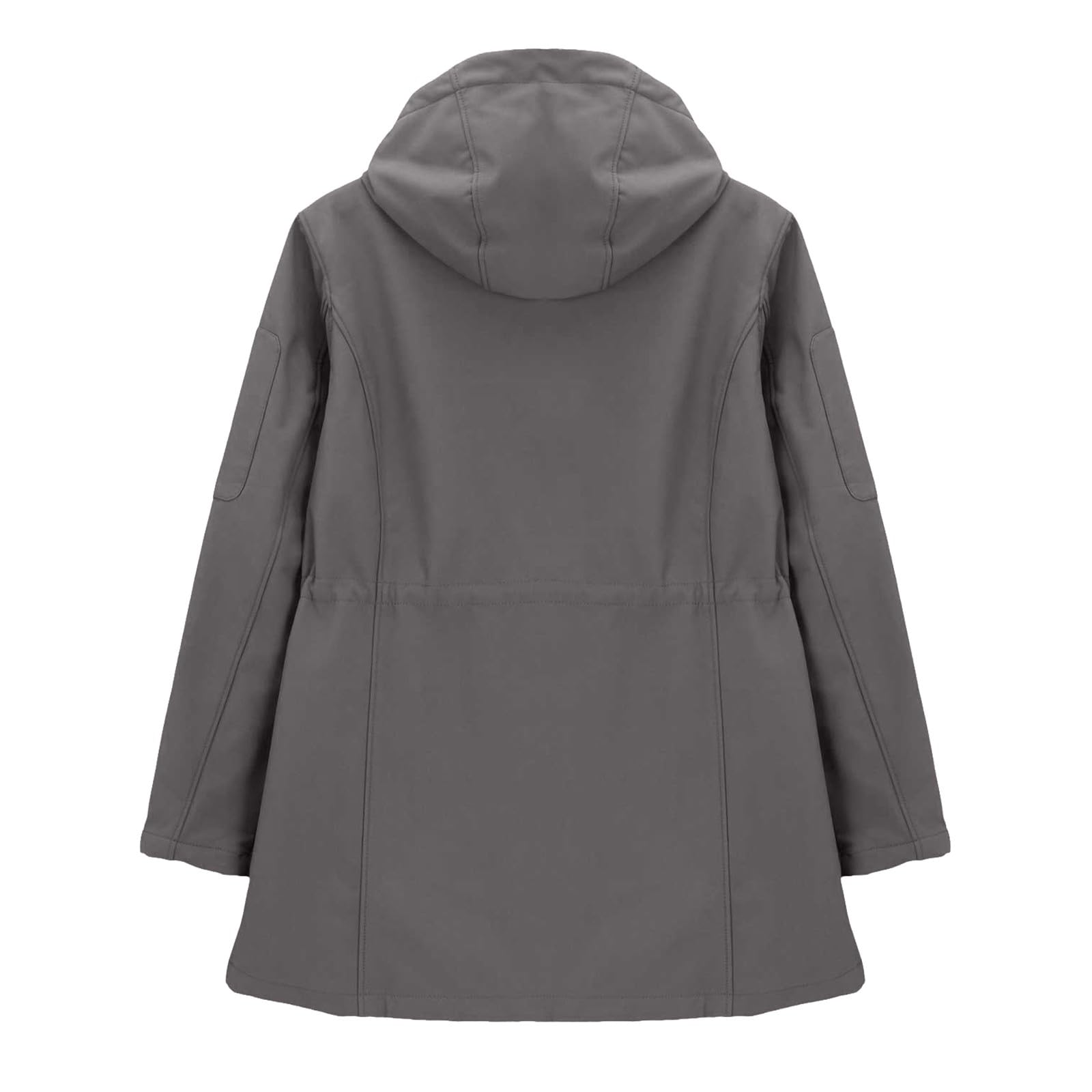 Generisch Parka impermeabile da donna, taglie grandi, giacca antipioggia da donna, lunga, leggera, per le mezze stagioni, tinta unita, con cappuccio, elegante giacca primaverile, antivento, giacca a