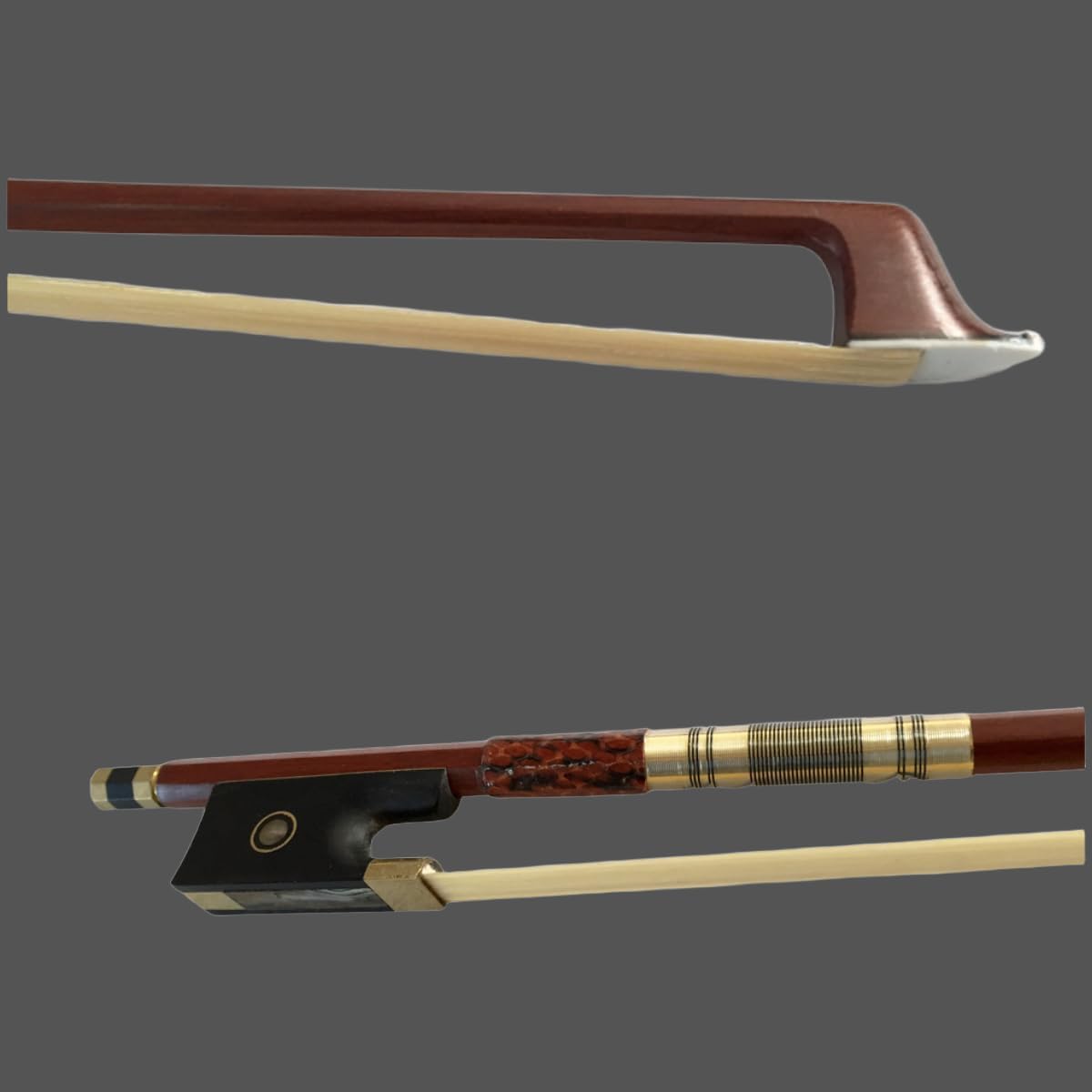 Advance Archet de violon 4/4 en pernambouc en crin de cheval octogonal en bois du Brésil 4 à 4 tailles