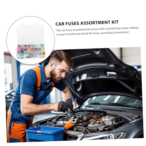 Kit de fusibles para automóvil Alipis, 300 piezas, material de aluminio resistente a altas temperaturas, incluye probador y caja organizadora miniatura 3