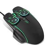 LED RGB 4 Colores Ratón Gaming 7200dpi Retroiluminación LED RGB 4 Colores, Ergonómico y Super Silencioso con Botones InVerSoS -Mira el Video- Cable USB