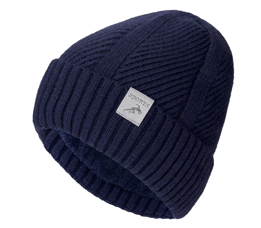 LEMITA Deportes etiqueta invierno sombreros para hombres Twist Design Warm Ski Beanie lana y algodón mezcla relajada sombrero de punto