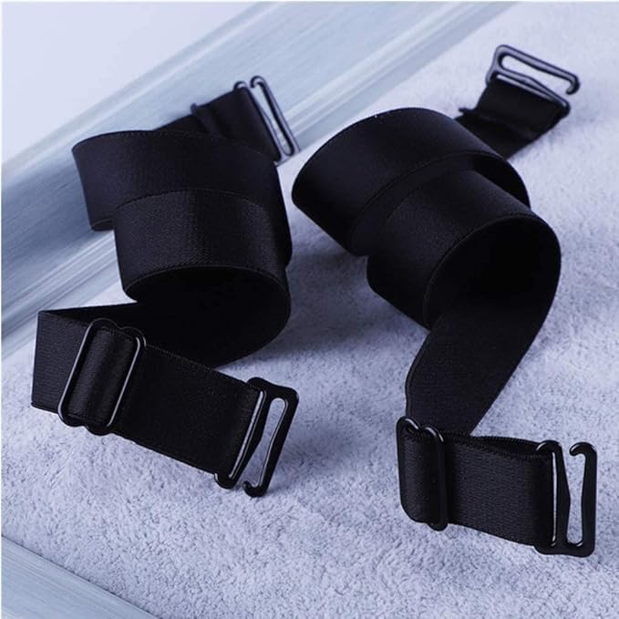Dimore Bra Strap, 3 Pairs Replacement Elastic Adjustable Elastic Underwear Shoulder Strap, Bra Strap for Strapless Bra (18MM BLACK) - Image 2 thumbnail