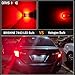 BRISHINE 4-Pack Super Bright 7443 7440 7444 992 T20 LED Bulbs Brilliant Red 9-30V Non-Polarity 24-SMD LED Chipsets with Projector for Brake Tail Lights, Turn Signal Lights