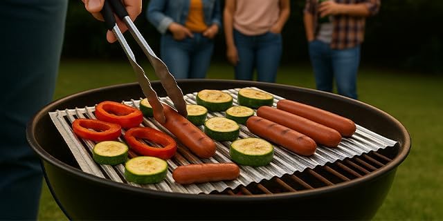 Miniatura 8 de Foilman Revestimientos de aluminio desechables de alta resistencia, hojas de cocina antiadherentes de 12 x 20 pulgadas para barbacoa, protegen las