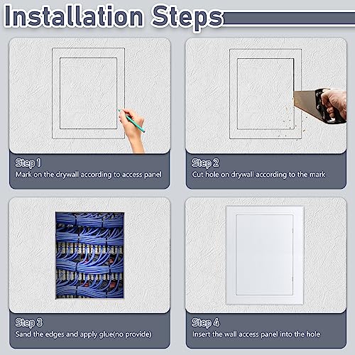 Flamorrow White Plastic Access Panel for Drywall, 8 x 10 inch Plumbing Access Panels for Drywall, Reinforced Wall Access Door for Plumbing, Heating, Electricity - Thumbnail 7