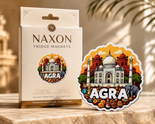 Image of Naxon Agra City Theme Souvenir Wooden Fridge Magnet for Refrigerator - Printed Fridge Magnet for Kitchen & Home Decor | Perfect Souvenir Gift | Size 3x3 in | Pack of 1
