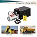 LALFPET Industrial Hydraulic Pump Power Unit 12V Single Acting, 4 Quart Metal Reservoir, 3200 PSI, SAE #6 Ports - for Dump Trailers, Hydraulic Applications - Single Acting, 12V/4QT