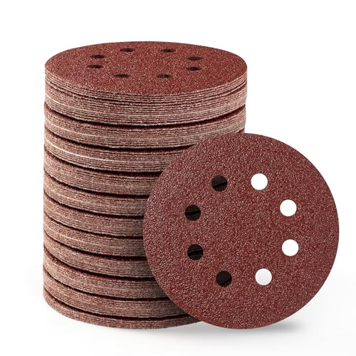 S SATC Sanding Discs 40 Grit 110Pcs Orbital Sander Discs 125mm Hook and Loop Round Orbital Sander Pads for Sanding