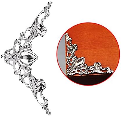 Antique Box Corner, 20Pcs Metal Corner Protectors Guard Edge Decorative Cover Pad for Book Scrapbooking Albums Menus (Sliver)