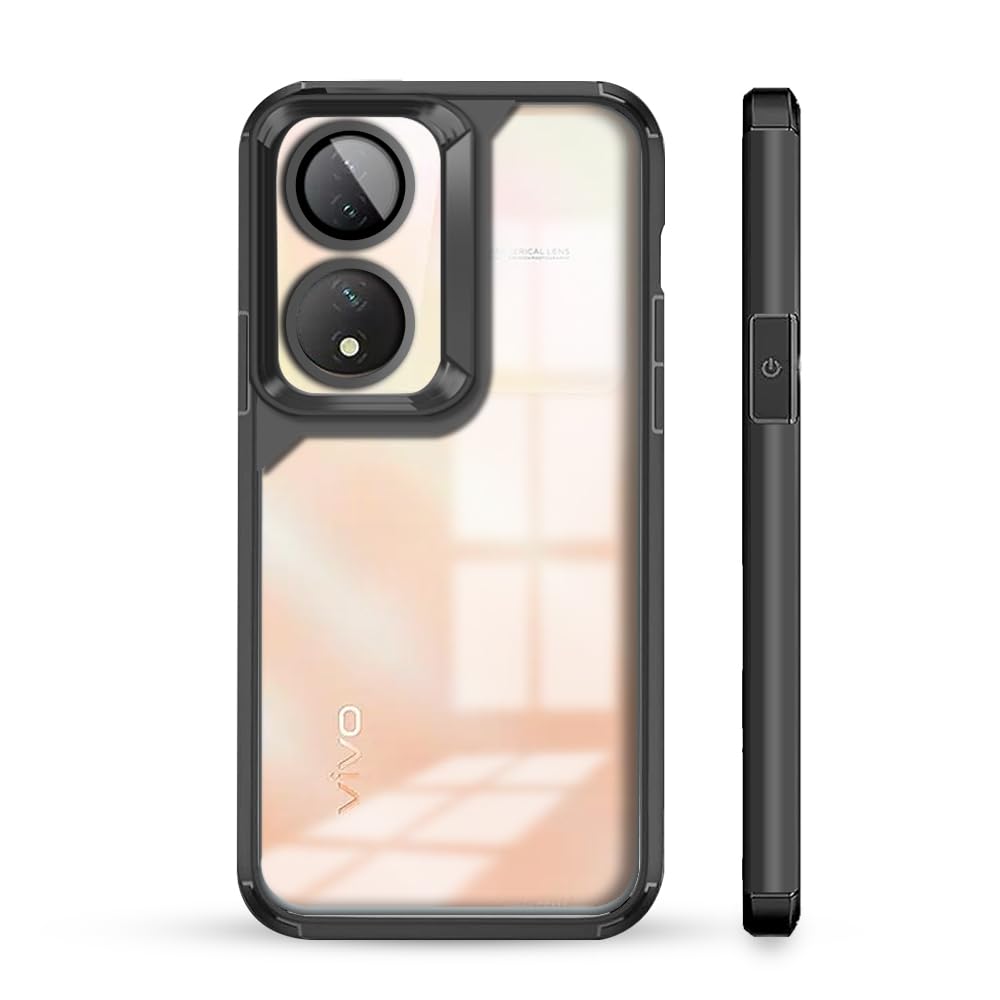 KARWAN®️Designed for Vivo Y100 Case Cover | Hard Plastic Back Cover Compatible with Vivo Y100 (TPU+Polycarbonate ||Electroplated Chrome| Black (B0D9NW3SKH) Amazon Price History, Amazon Price Tracker
