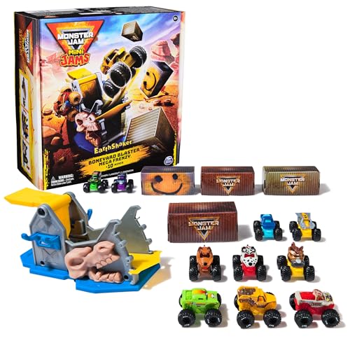Image of Monster Jam Mini Jams Earthshaker Boneyard Blaster Mega Frenzy Playset