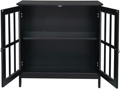 Miniatura 4 de ZSEDP - Armario de almacenamiento de madera para cocina aparador entrada con puertas de 315 x 142 x 315in