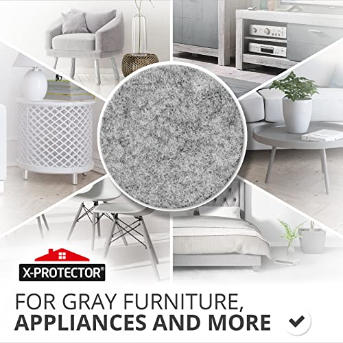 Image of X-Protector Pack of 8 Felt Pads 15 x 11 cm Premium Furniture Gliders Grey Felt Self-Adhesive