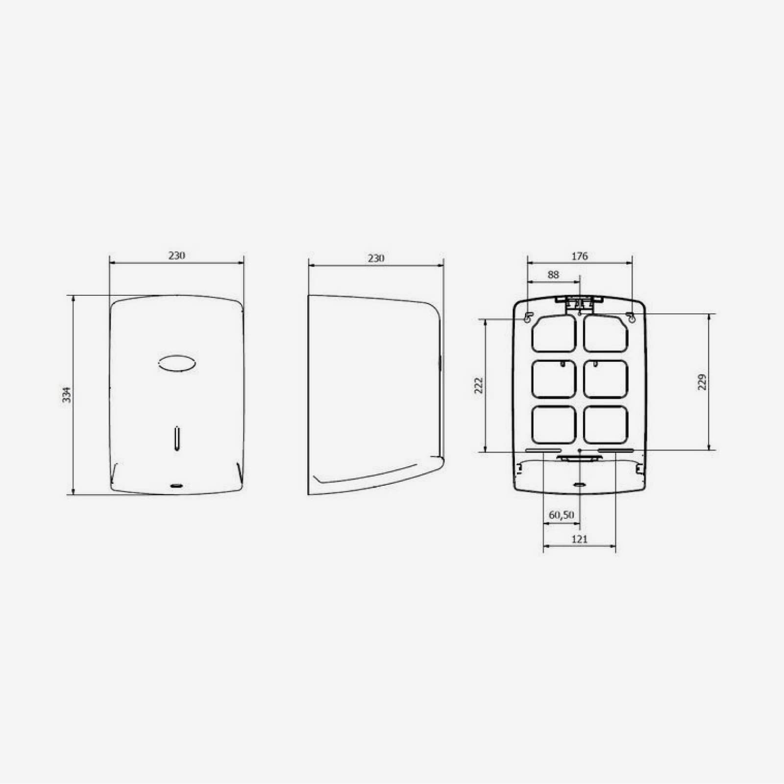 Jofel - Distributore di carta in rotolo fino a 205 mm di spessore, rotolo speciale per dispenser centrale, massima igiene, contenitore in ABS, Value AG47600-MT, nero opaco