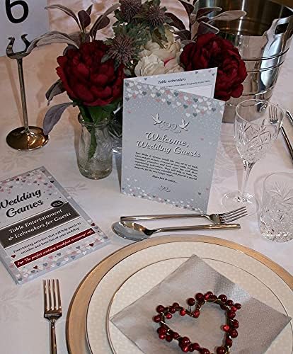 Wedding Games - Table Entertainment and Icebreakers for Guests. Entertaining activities that will help guests to socialise and have fun at your reception or wedding breakfast (Up to 8 Tables)