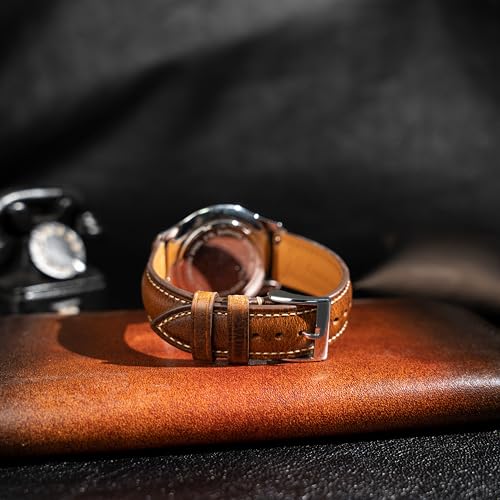 Gomvadr Pulseira de couro para relógio de liberação rápida de 14 mm, 16 mm, 18 mm, 19 mm, 20 mm, 21