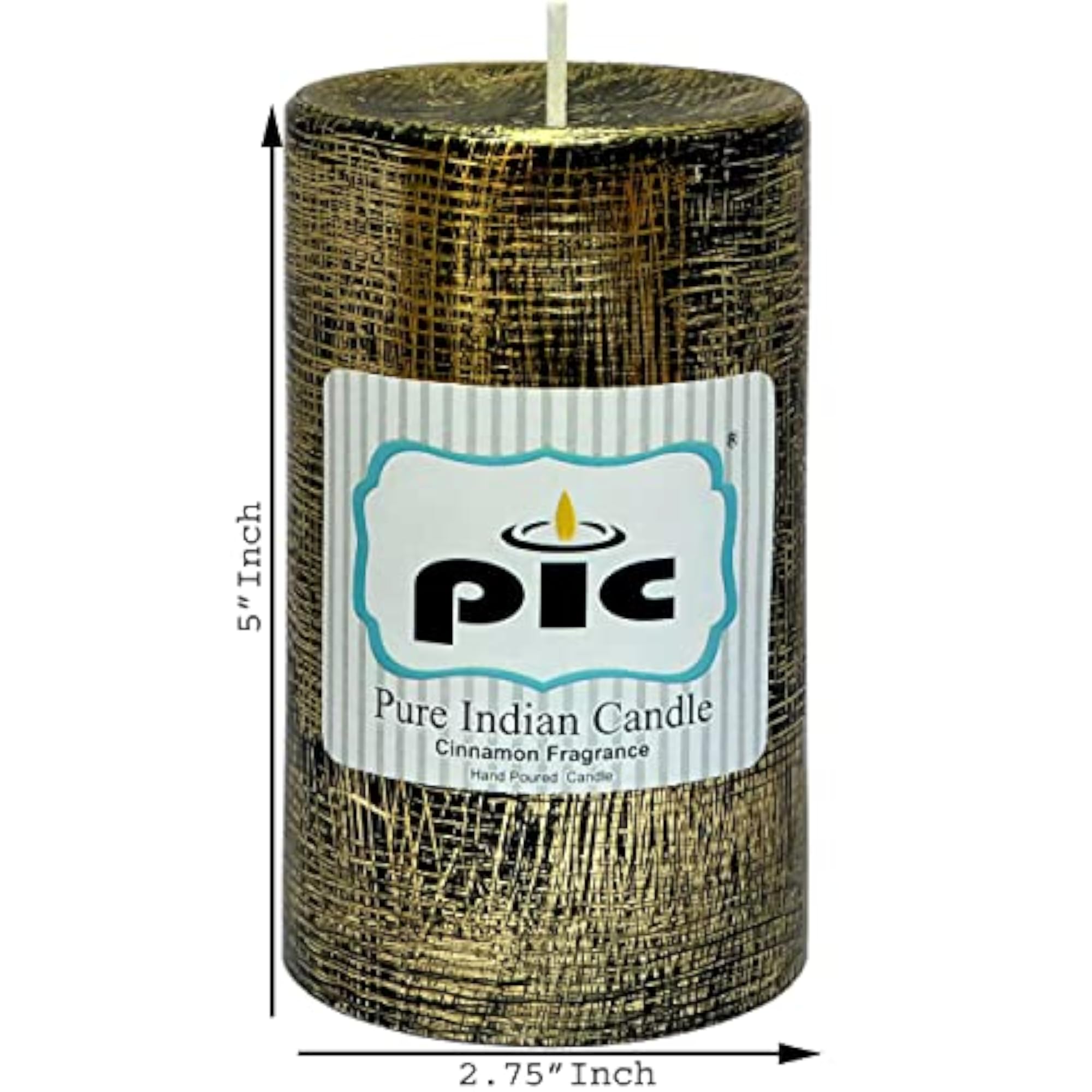 Handmade Cinnamon Scented Decorative Wax Pillar Candle, Gift