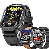AMOLED GPS Smartwatch da uomo con funzione telefono, batteria da 540 mAh, orologio sportivo con chiamate Bluetooth, orologio fitness con monitor del sonno, impermeabile 5 ATM, per iOS Android, 3