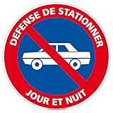 Panneau Défense De Stationner - Jour Et Nuit - Diamètre 240 mm, Plastique PVC 1 mm