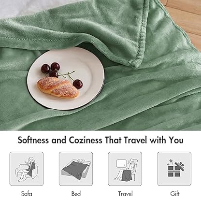 MIULEE Kuscheldecke Flauschig Decke Fleecedecke Wohndecken Couchdecke Flauschig Überwurf Mikrofaser Tagesdecke Sofadecke Blanket Für Bett Sofa Schlafzimmer Büro 150x200 cm Matcha Grün – Bild 7