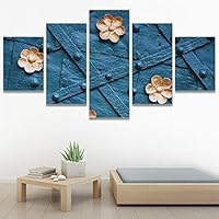 SIGNWIN 5 Panel Canvas Wall Art Abstract Colorful Geometric Hallway Minimalist Mixed Media Multicolor Patterns for Home Decorations Ready to Hang - 60