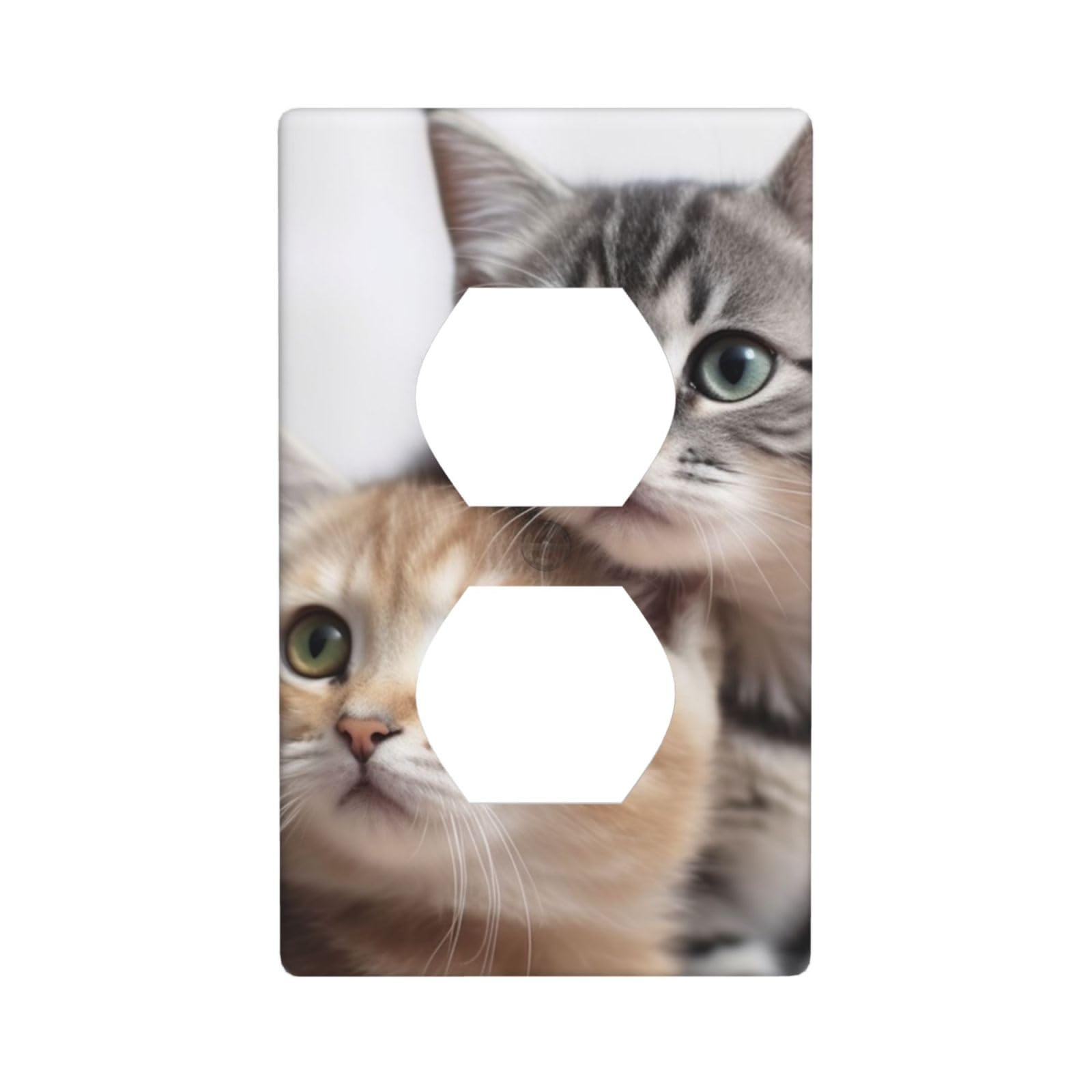 Cats Wall Plate, Duplex Outlet Cover 1-Gang Decorative Light Switch Covers, Unbreakable Polycarbonate Faceplates Electrical Receptacle Plug Covers, Screws Included