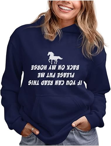Tstars Horse Gifts for Women Teen Girls Equestrian Horses Sayings Funny Hoodies