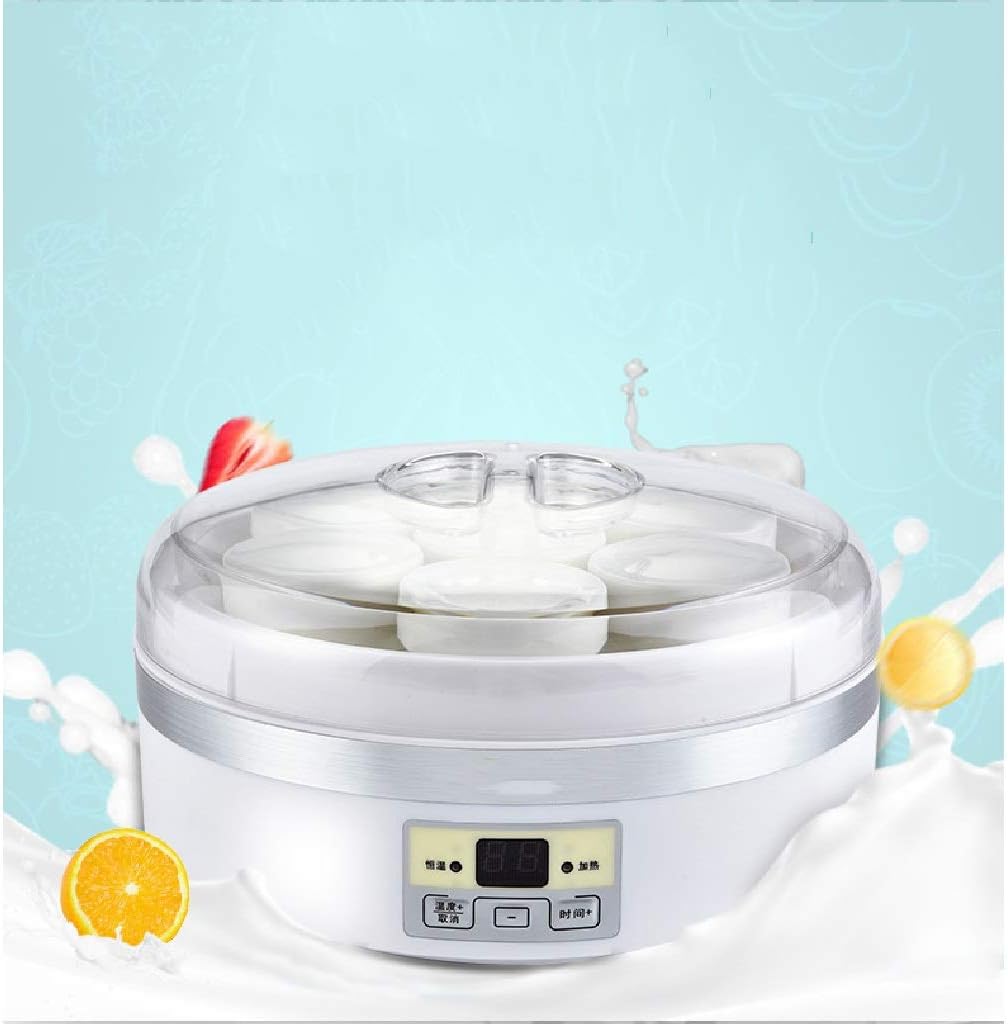 Multi-Functional Yogurt Maker - Automatic Digital Yogurt Maker with 4 Ceramic Cups, Stainless Steel Design for Home Use