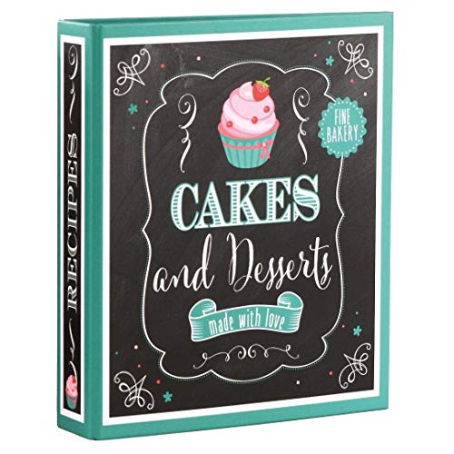 goldbuch 69037 Rezeptebuch Cakes & Desserts, Rezepte Ordner mit 2-Ring-Mechanik, Erweiterbar, Einband laminierter Kunstdruck, 25 bedruckte Blätter, 21 x 22,5 cm