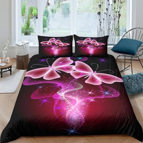 Housse de couette papillon 3D en microfibre 135x200 pour lit enfant - 4