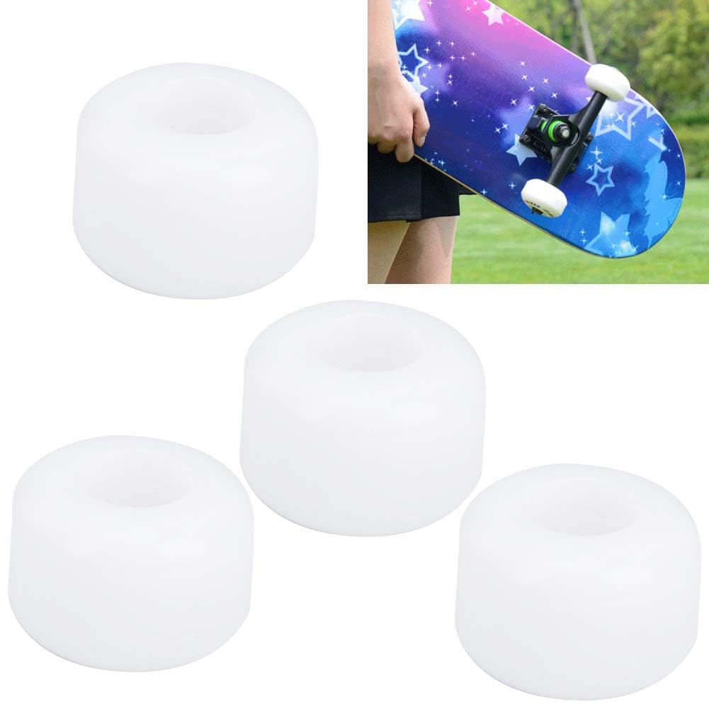 Agatige Lot De 4 Roues De Skateboard, 52 Mm Longboard Skateboard Wheels Durable PU Cruiser Skateboard Wheels Hard Wheels pour Street Skateboard Tricks Cruiser(Blanc