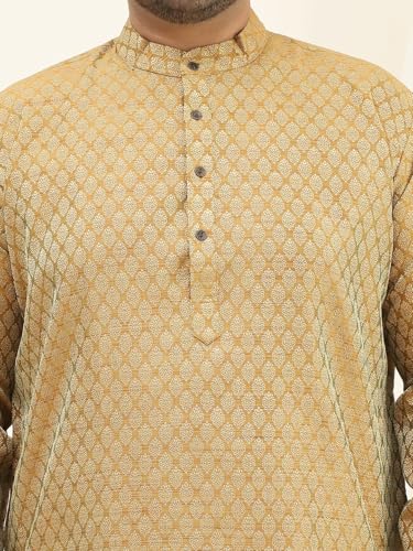 Image of SOJANYA Plus (Since 1958) Men's Cotton Linen Foil Printed Only Long Kurta