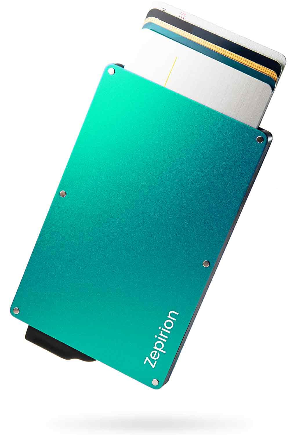 zepirion Pop Up Wallet, Slim Minimalist Credit Card Holder For Men and Women RFID Blocking Mini Metal Case (Tiffany Blue)