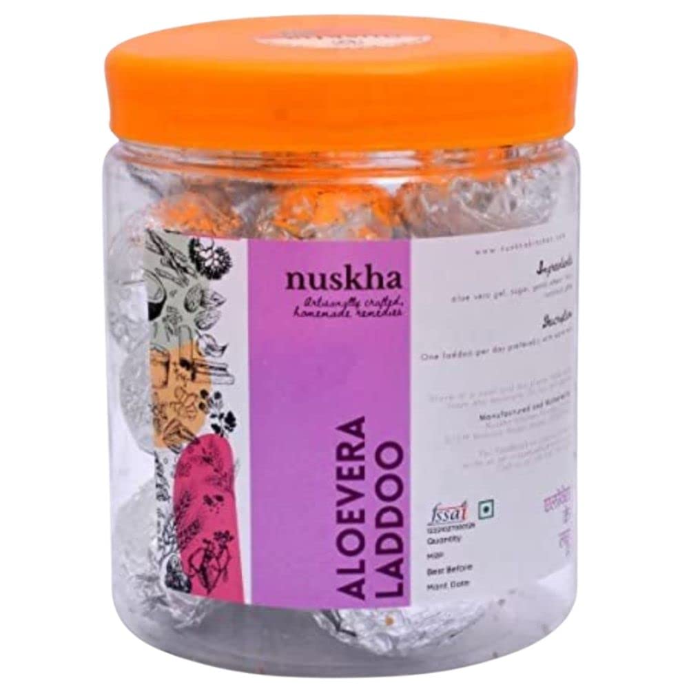 Aloe Vera Laddoo from Nuskha | Aloe Vera Laddu | Made with premium ingredients | No added preservatives | Rich in carbohydrate & proteins | Fresh Products | Indian Mithai | Pure Desi Ghee | Special Home Made | 900gm