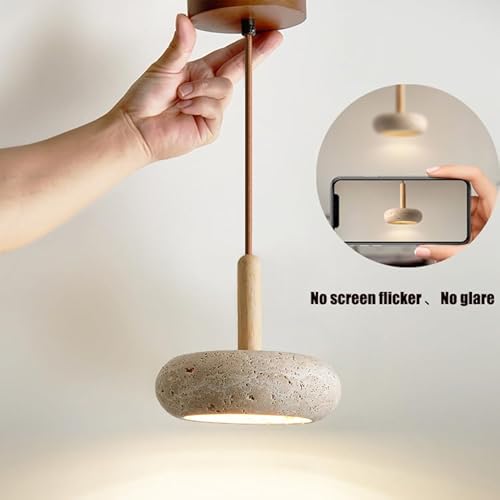 Sedtonmu Japanische Wabi Sabi Natürliche Pendelleuchte LED Gelbe Höhlenstein Hängelampe Verstellbare Schlinge Für Schlafzimmer Restaurant Wohnzimmer Geschäft Bar Kronleuchter,D