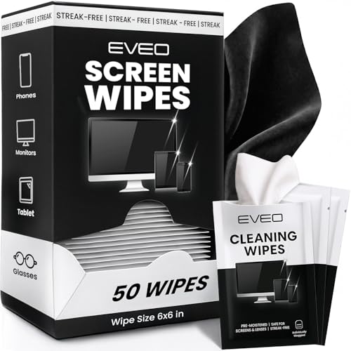 EVEO Screen Wipes - Electronic Wipes, Computer Screen Cleaner Wipes