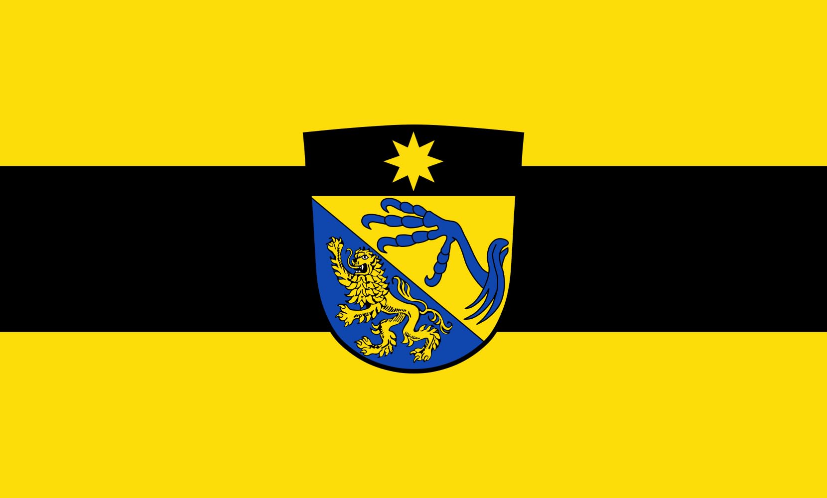 Drapeau Mödingen 1.35m² grand modèle anti-déchirure pour vent fort