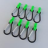 Set Haken Öse Kederöse für Kederschiene an Caravan, Wohnmobil, Camping (Öse mit Karabinerhaken für Kederschiene 7mm, Neon Grün,...