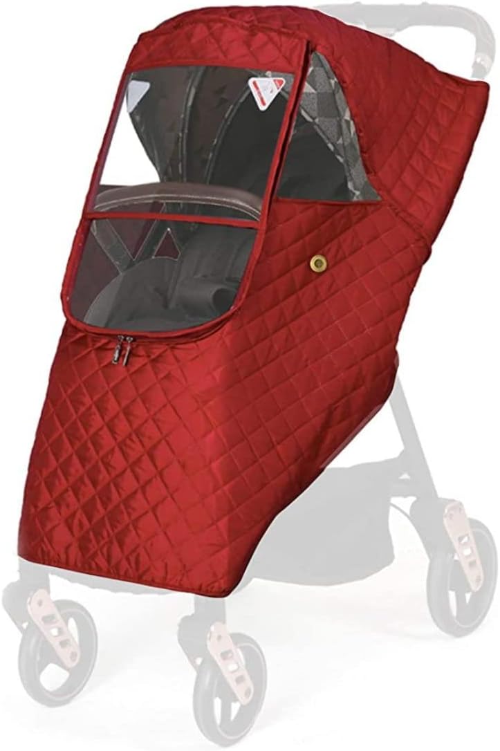Eioflia Winter Baby Stroller Cover, Universal Stroller Windshield Rain Cover to Keep Warm in Winter, Baby Travel Weather Shield Stroller Cover for Pushchair (red) : Baby