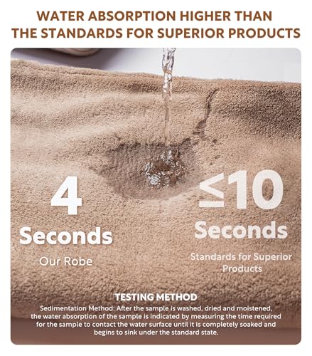 DAVID ARCHY Mens Bathrobes with Hood Microfiber Fleece Warm and High Absorbent Towel Robe for Men3