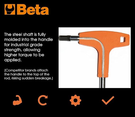 Beta 96T 5/16 SAE (Fractional Inch) T-Handle Hex Key Wrench, Made in Italy